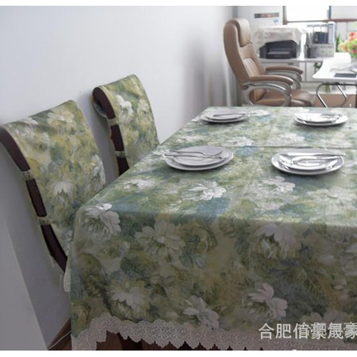 【合肥佰豪晟** 绿色金线提花 桌布台布 餐椅套 盖布