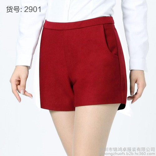 厂家直供2015秋冬毛呢短裤女休闲裤韩版修身女靴裤品质呢子短裤女裤子批发图6