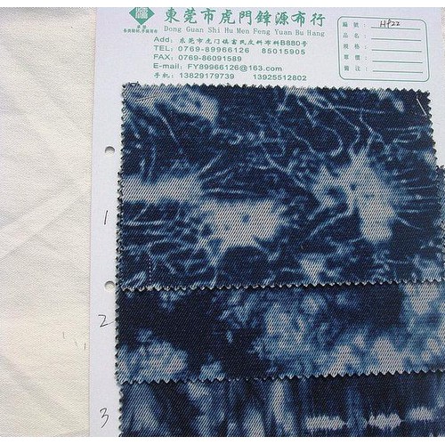 提花面料 针织印花面料 全棉针织牛仔布 针织牛仔 h922#图1