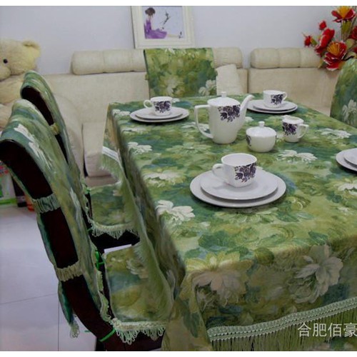 【佰豪晟】厂家绿色经典提花桌布 台布 桌旗布艺 沙发 盖布
