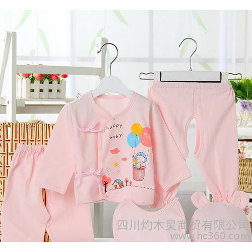 新生婴儿内衣五件套装 宝宝婴幼儿纯棉衣服裤子 初生儿系带和尚图2