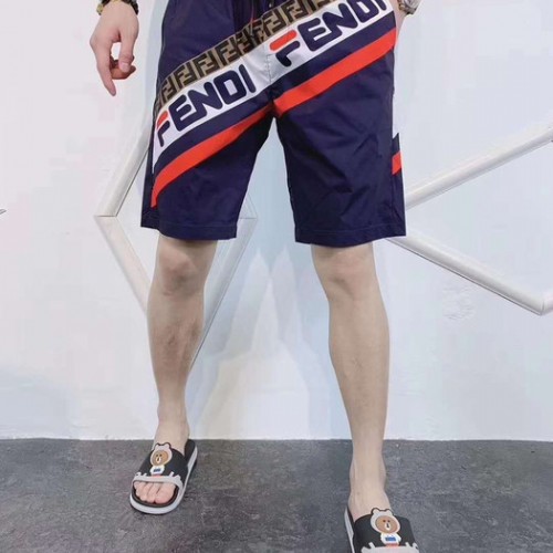 2019夏季潮款短裤欧洲站时尚印花五分裤速干运动沙滩裤宽松潮流裤子批发图1