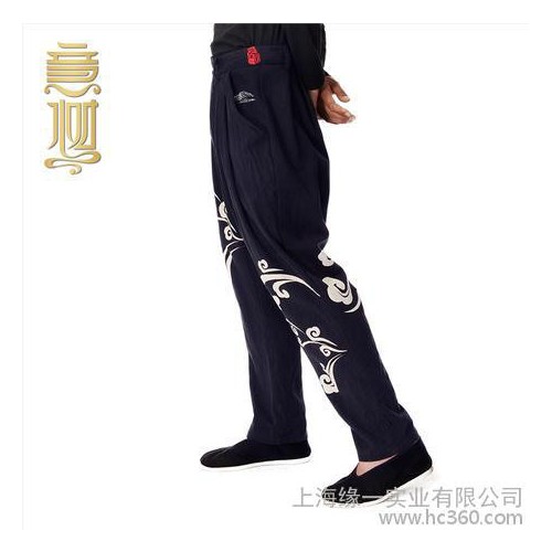 供应意树望岳吉祥寓意祥云裤宽松 男士裤子图3
