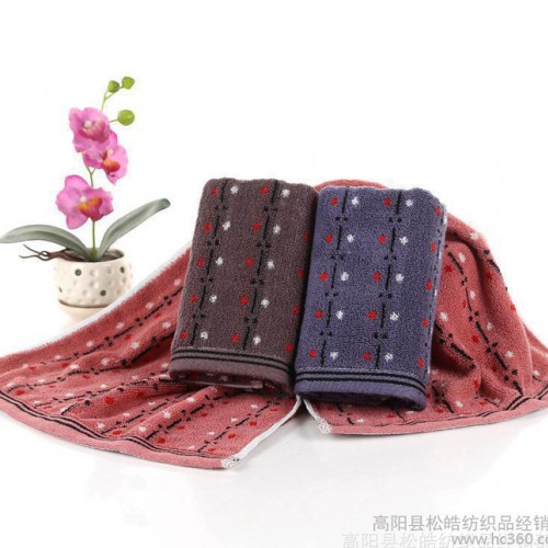 纯棉32股毛巾直销深色提花圆点毛巾福利礼品促销广告全棉毛巾图3