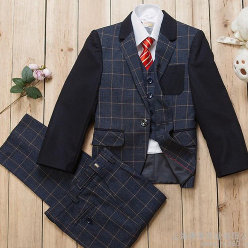 定制校服儿童西装男套童装小西装男童西服礼服 英伦学院风格图3