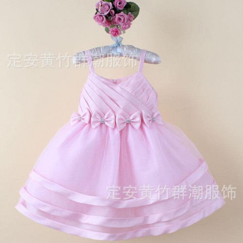 爆款婚纱礼服童装 时尚欧美童裙 出口 H9066 三色可选图2