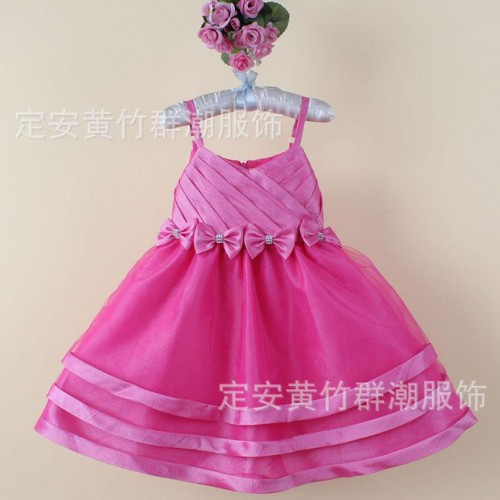 爆款婚纱礼服童装 时尚欧美童裙 出口 H9066 三色可选图1