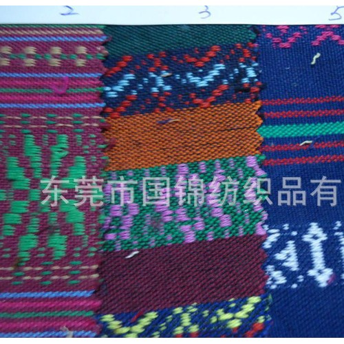 民族风服饰面料 全涤民族风提花布 鞋材面料 全涤民族条图1