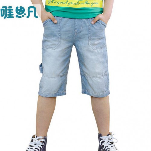 童装一件代发 男童春装2016新款裤子中大童休闲牛仔短裤 48923图3