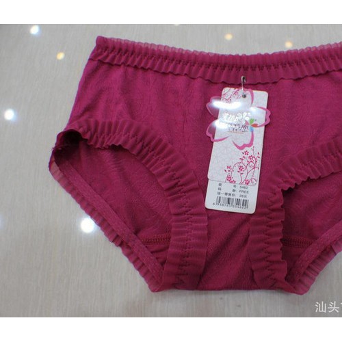 【樱花恋】5462# 中低腰中版舒适莫代尔提花网纱女士内裤图3