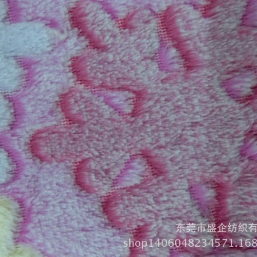大量新款**珊瑚绒雪花提花印花绒布 家居服装面料图2