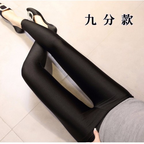 服装批发春夏季光泽裤女大码外穿九分打底薄款裤袜显瘦服装加工七分弹力小脚裤子服装厂家一手货源服装价格低图2