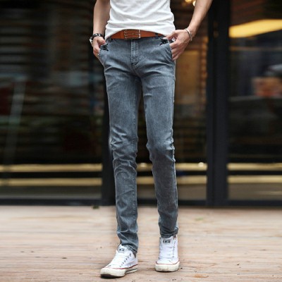 2015春季新款男装牛仔裤 男式修身直筒小脚青年男生牛仔长裤子
