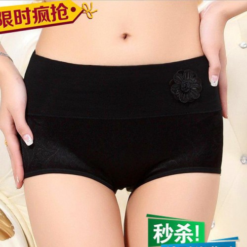 莫代尔高腰内裤 锦纶提花 修身提臀 女士三角内裤9504图3
