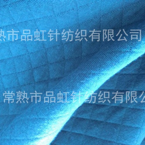 供应针织提花空气层菱形格子花型空气层面料图2