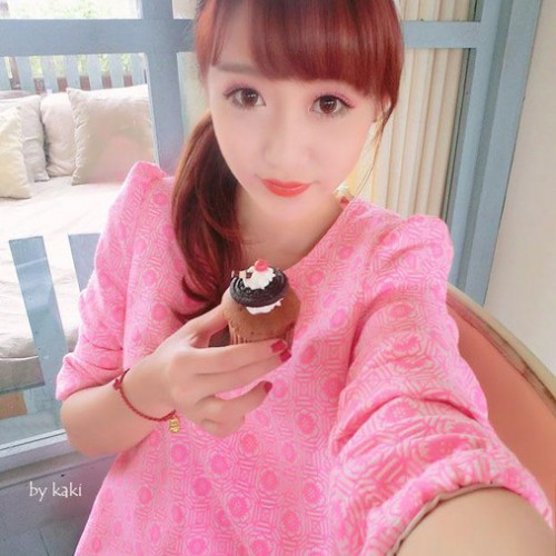 kaki weiwei同款名媛小香风提花长袖宽松连衣裙237图1