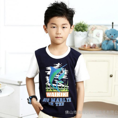 韩版童装T恤 男童t恤中小童 儿童印花短袖T恤 童上装棉