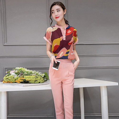 女式休闲套装品6891#休闲套装夏季新款时尚潮夏季短袖裤子两图1