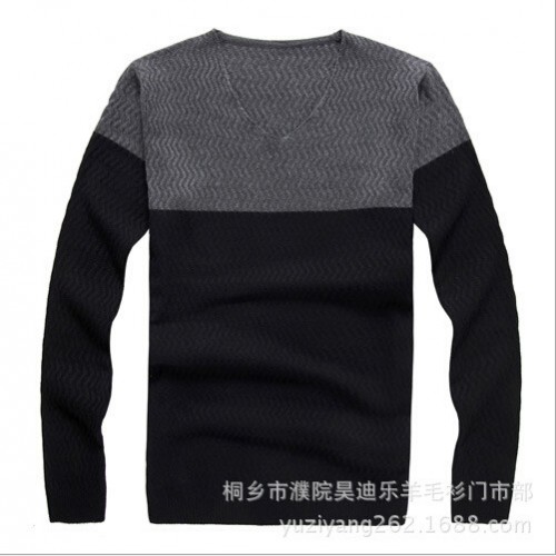 秋冬新款 修身 提花 圆领 英伦休闲青年男羊毛衫 厂家现货图3