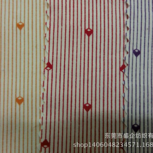 SQ019#  现货直销全棉条纹布 印花布 条纹印花童装时装图3