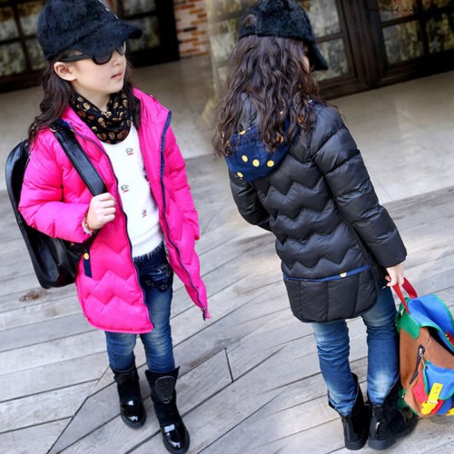CFC2014童装冬款外套女童棉衣潮加厚中长款儿童棉服大中童图1