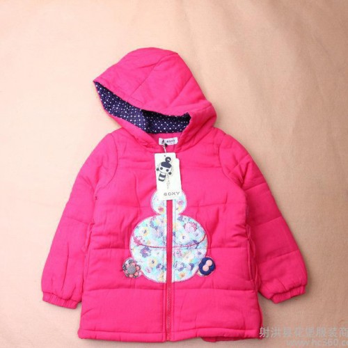 品牌童装 2015冬季专柜新款 女童休闲花朵棉服 小批量图2