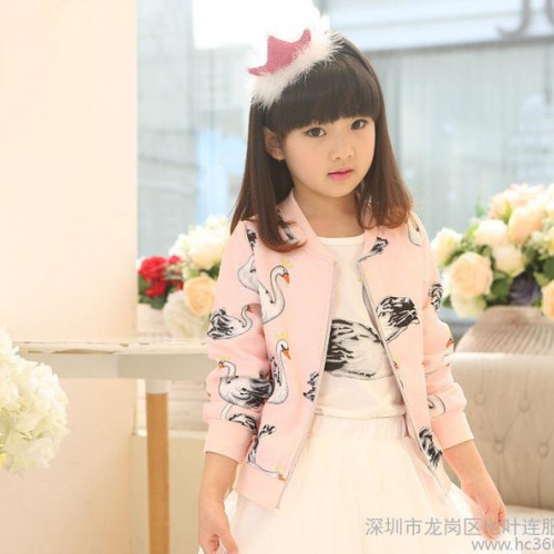 品质童装 女童2015春款甜美公主三件套 中大女童天鹅公主裙图2