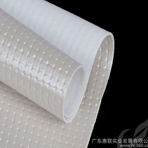 联发合成皮仿毛织物纹理的十字提花编织PU合成革图2