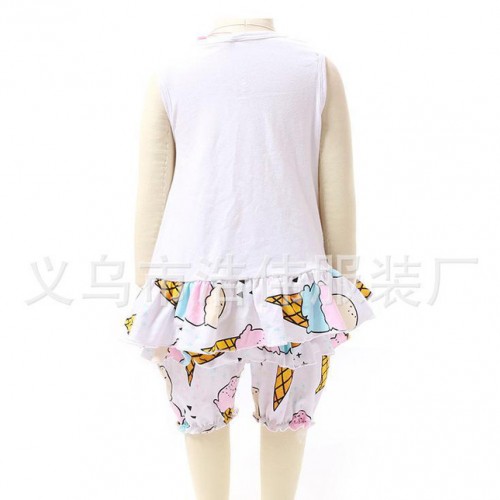 欧美外贸新款可爱婴幼儿冰淇淋套装 纯棉舒适两件套 夏季童装图1