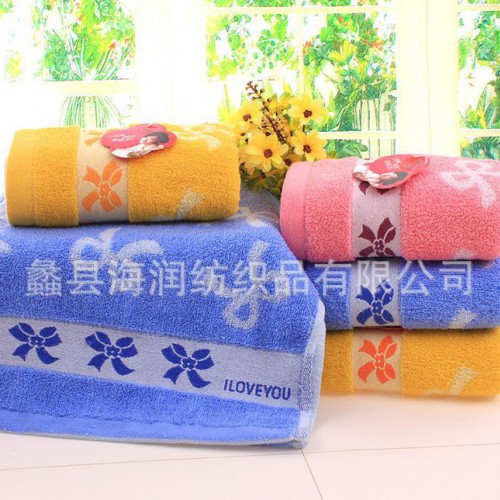 海润毛巾纯棉毛巾色线提花蝴蝶结加厚纯棉毛巾量大价优图3