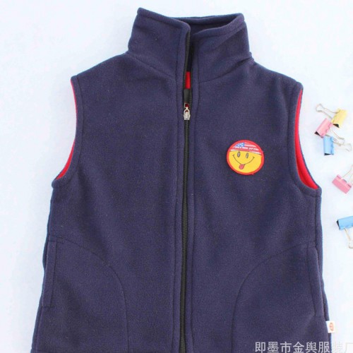 春季新款超细摇粒绒童装马甲背心男童女童保暖拉链撞色马甲图2