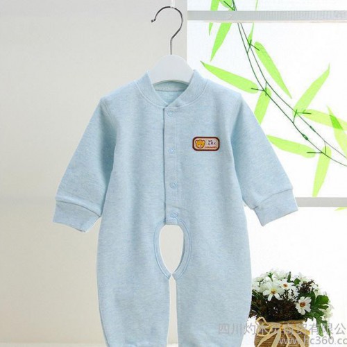 新款婴幼儿宝宝连体衣爬行服新生儿纯棉开档内衣内裤童装套装图2