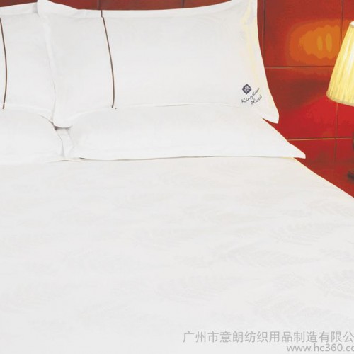 星级酒店旅馆客房床上四件套 全棉提花枕套床单被套图3
