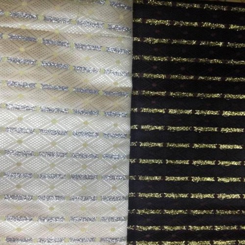 色织布菱形图案提花金银葱线布  服装鞋材箱包面料图1