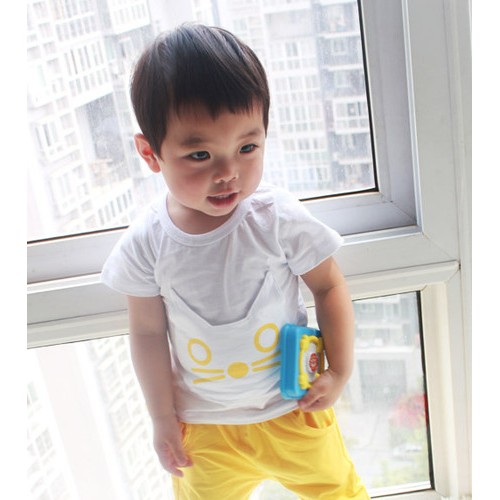 男童夏装 2014韩版卡通猫咪儿童宝宝短袖短裤套装两件套童装