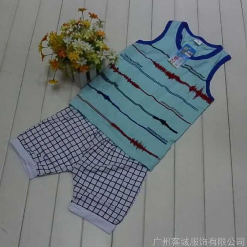 便宜中小童装套装t恤清仓批发 厂家处理库存尾货印花男女童装套装图1
