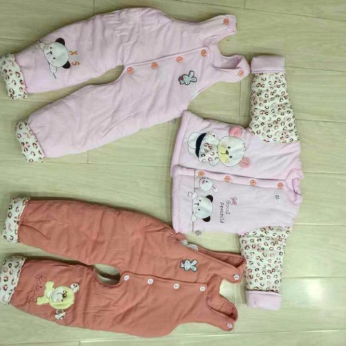 秋冬新款 冬季加厚棉服套装小童装婴幼儿背带裤棉衣套装 宝宝三件套 童套装图5