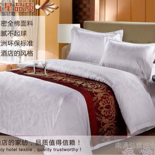 供应酒店布草 床上用品四件套 全棉提花贡缎 尊享奢华  弘雅织业批发直销图2