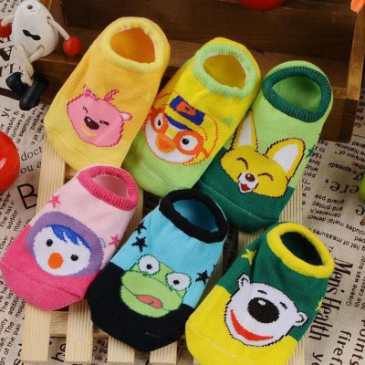 韩国2015新款儿童船袜 精梳棉婴儿地板袜 卡通提花儿童袜子