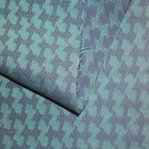卓西斜纹提花千鸟格牛仔布现货 箱包鞋材服装用牛仔布生产图2