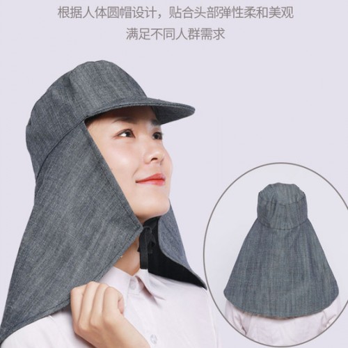 春敏披肩帽牛仔布披肩帽防尘防晒防油工作帽 防尘帽图3