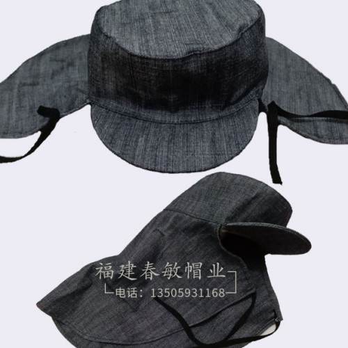 春敏披肩帽牛仔布披肩帽防尘防晒防油工作帽 防尘帽图2