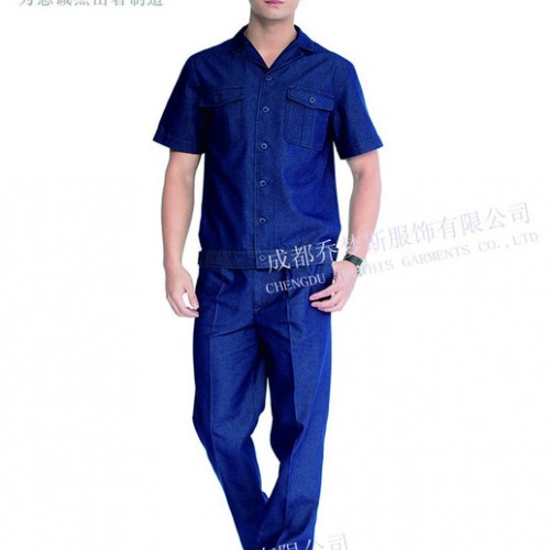 供应忠杰者1206款   牛仔工作服 车间套装 穿出时尚、做工精细 夏季长短袖图2