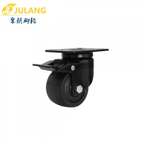 聚朗JL-0309C-05D 3寸低重心尼龙牛仔轮 万向带刹车机柜轮子 定向尼龙设备脚轮