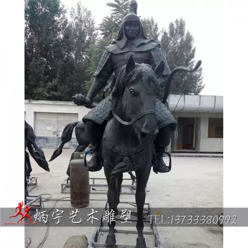 炳宇 西部牛仔人物雕塑 骑马人物泥塑模型 玻璃钢人物雕塑定制 动物雕塑 公园景观小品雕塑图4