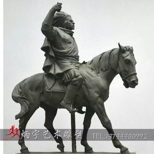 炳宇 西部牛仔人物雕塑 骑马人物泥塑模型 玻璃钢人物雕塑定制 动物雕塑 公园景观小品雕塑图2