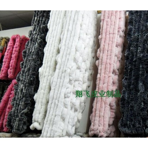 库存围巾 木耳边 兔毛 荷叶边围巾 木耳边围巾 獭兔毛围巾 库存处理图3