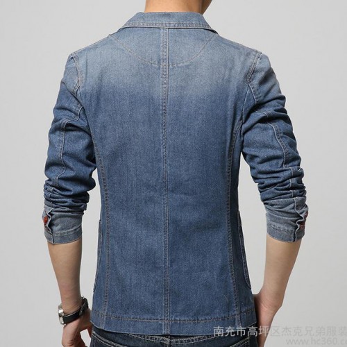牛仔外套男式夹克韩版修身潮男牛仔衣服牛仔褂休闲韩版男牛仔图3