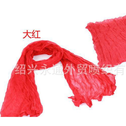 工厂定做巴里纱染色围巾 压皱围巾图2
