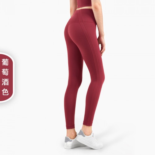 2021新款lulu瑜伽裤无T线欧美运动裸感高腰紧身打底裤女蜜桃臀裤 厂家批发图5